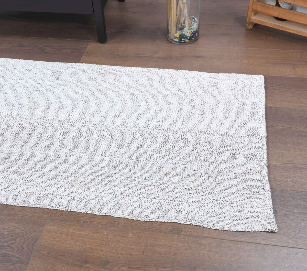 Vintage yolluk 72x225 cm – beyaz düz zeminli, el dokuma