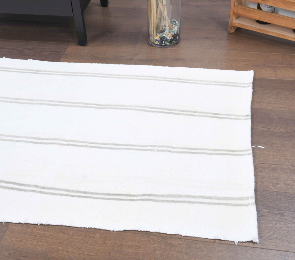 Antre ve koridor için çizgili vintage kilim yolluk – 80x230 cm