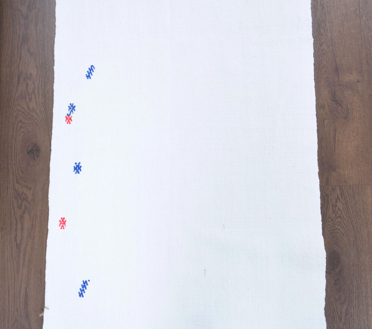 El yapımı vintage yolluk 66x193 cm düz desenli yün - detay görünümü
