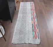El yapımı vintage yolluk 71x244 cm düz desenli yün - detay görünümü