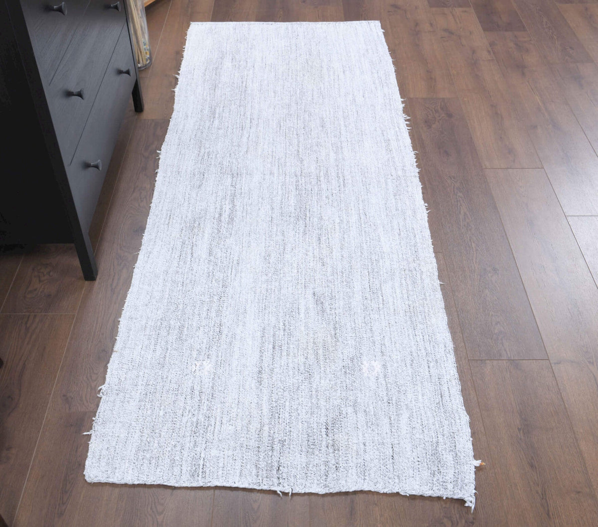 El yapımı vintage yolluk 81x213 cm kilim desenli yün - detay görünümü