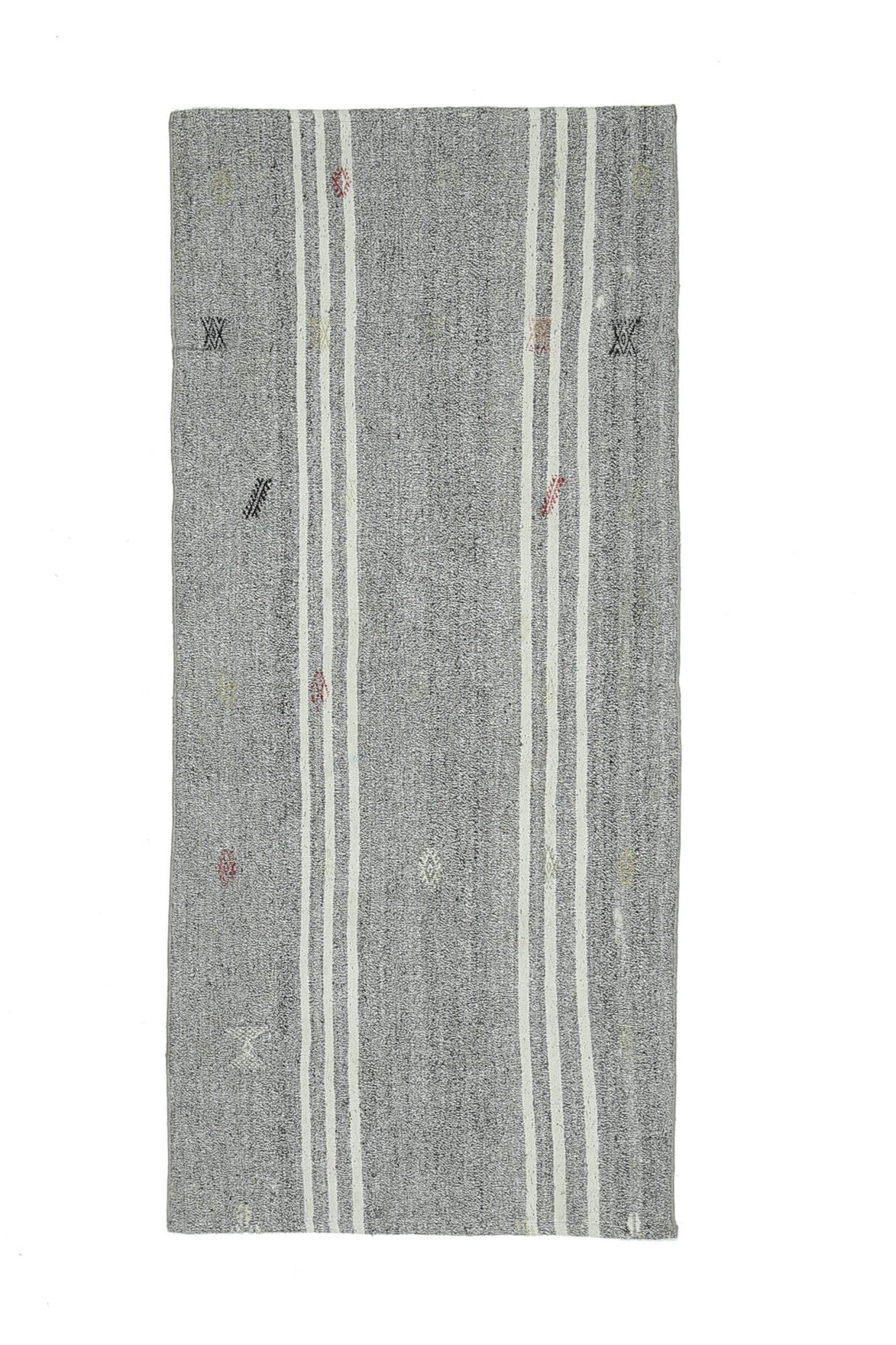 El yapımı vintage yolluk 94x211 cm çizgili desenli yün - mekan görünümü
