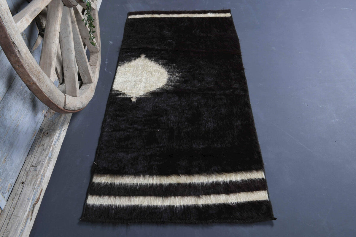 El yapımı vintage yolluk 76x173 cm düz desenli yün - detay görünümü