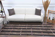 1960'lardan Anadolu kökenli çizgili vintage kilim yolluk, 102x253 cm