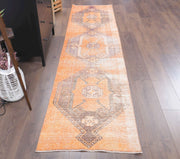 El yapımı vintage yolluk 76x323 cm geometrik desenli yün - detay görünümü