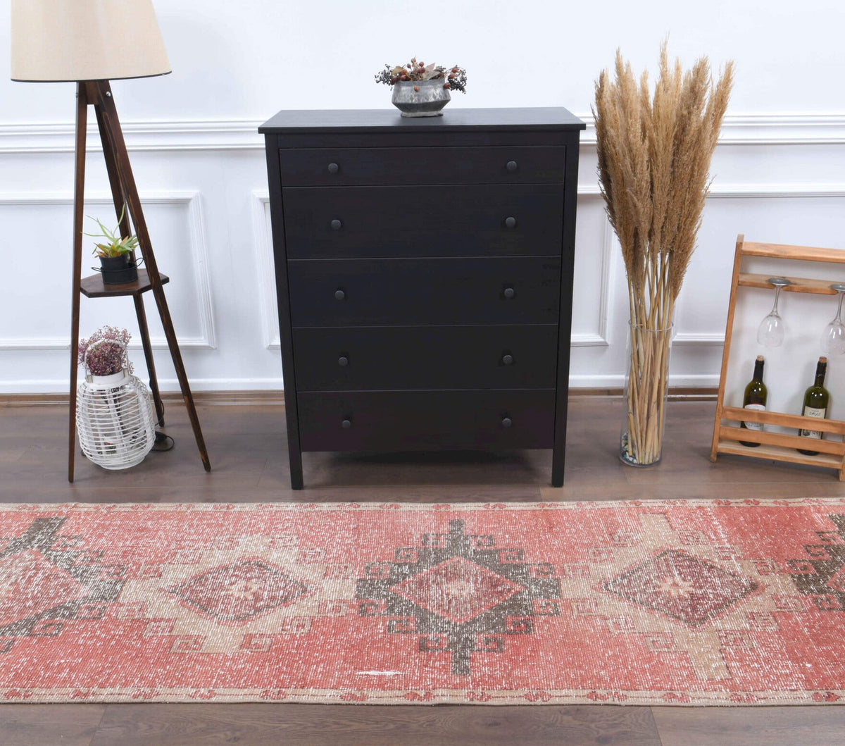 Tek parça el dokuma vintage yolluk 89x344 cm (3,06 m²) – Pera Halı