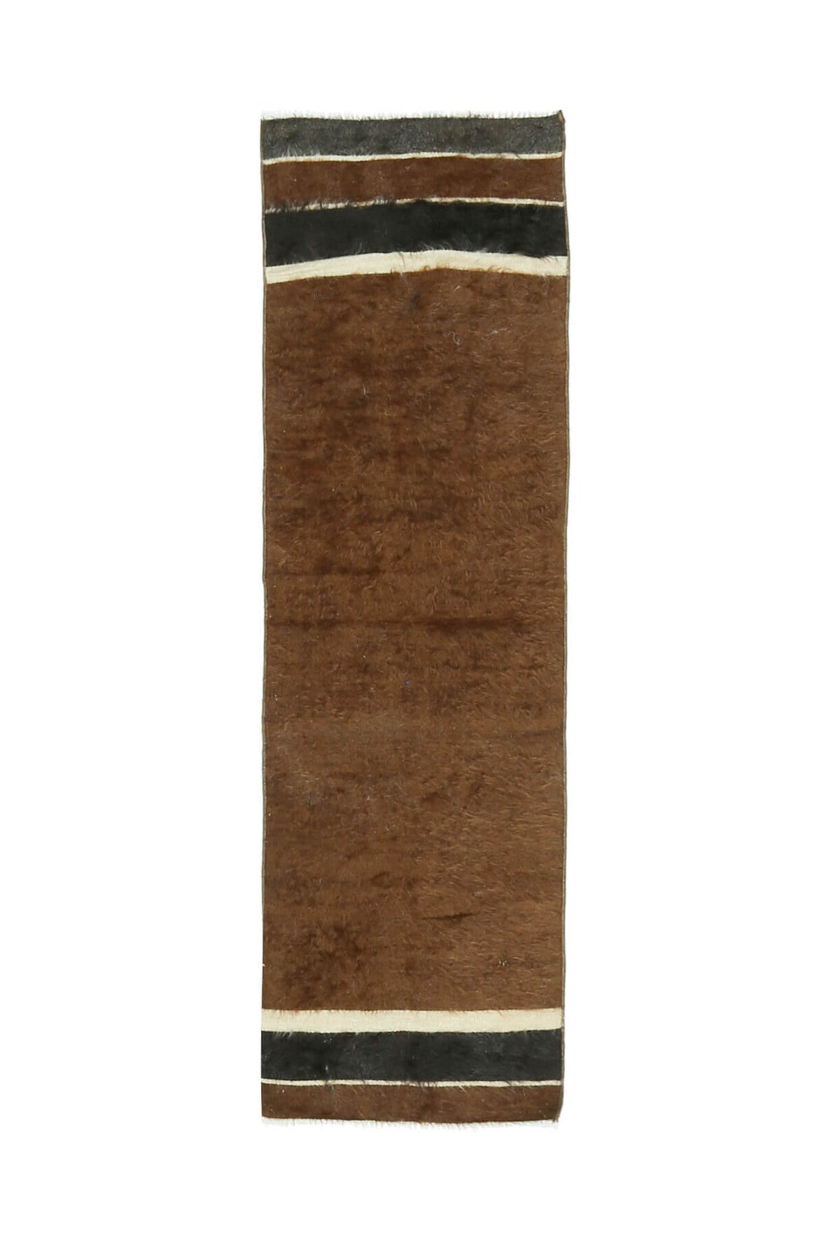 El yapımı vintage yolluk 48x163 cm kilim desenli yün