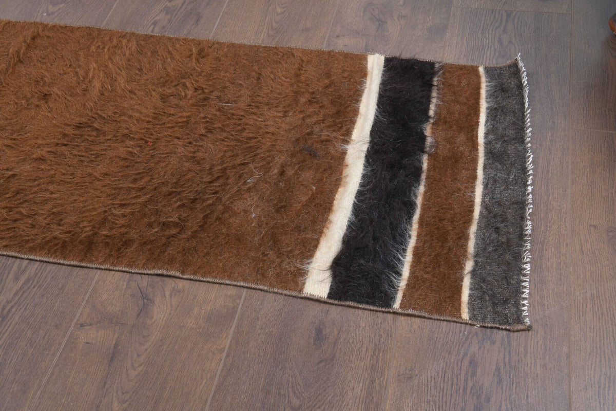 El yapımı vintage yolluk 48x163 cm kilim desenli yün - desen detayı