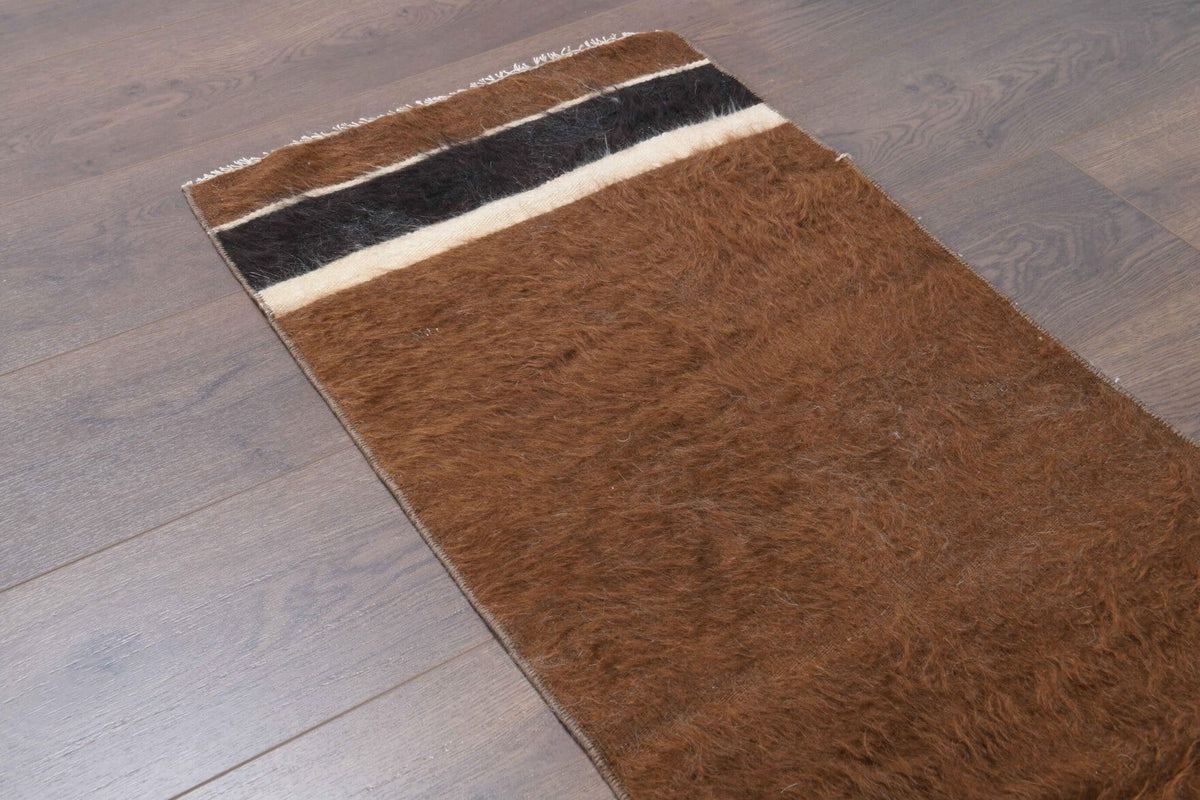 El yapımı vintage yolluk 48x163 cm kilim desenli yün - mekan görünümü