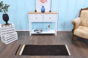 1960'lardan Anadolu kökenli düz zeminli vintage kilim yolluk, 45x141 cm
