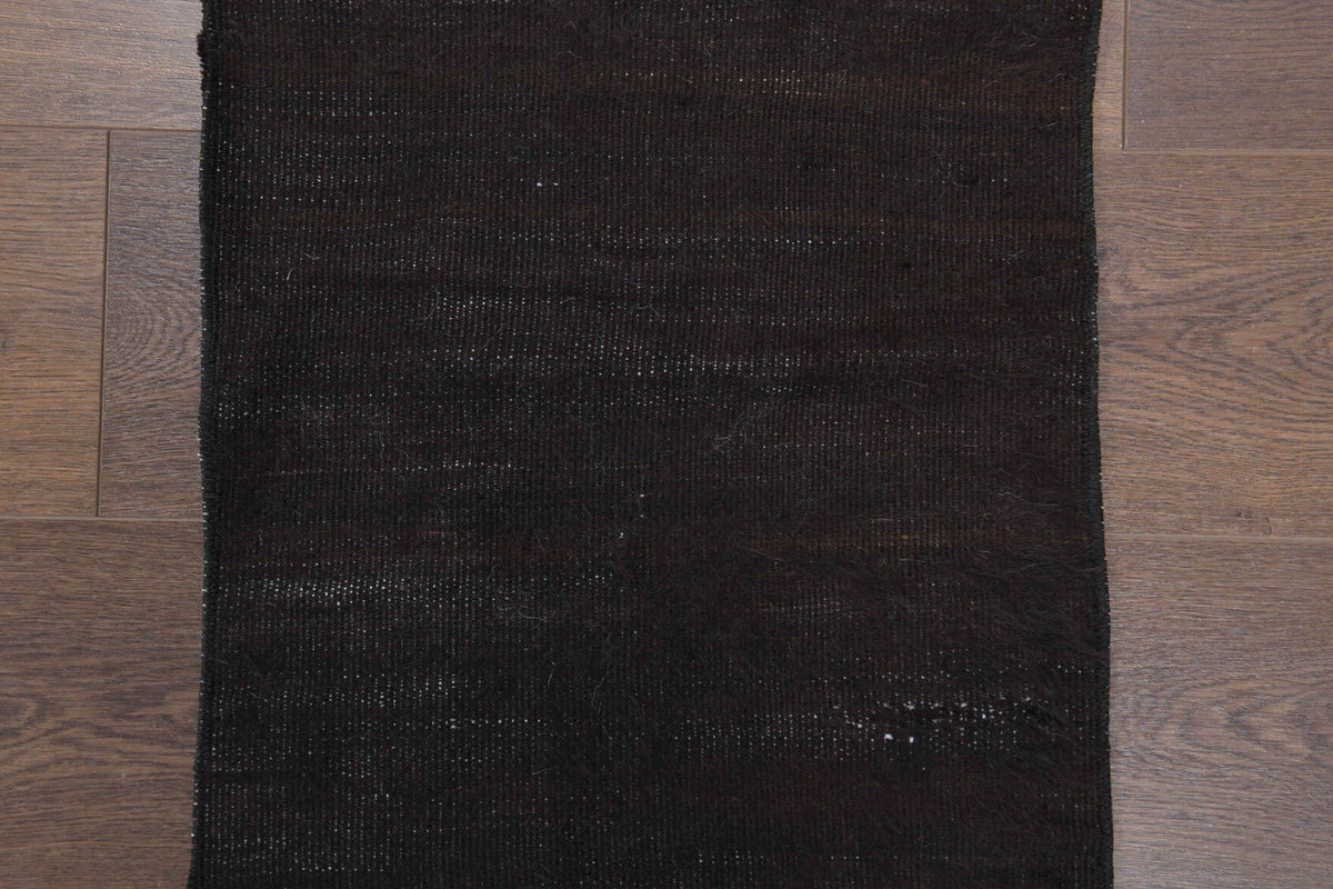 Antre ve koridor için düz zeminli vintage kilim yolluk – 45x141 cm