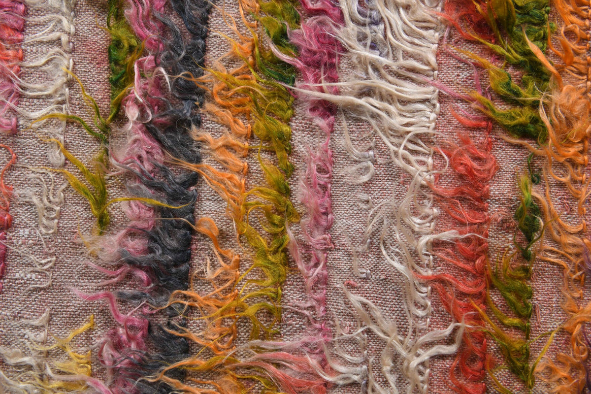 Antre ve koridor için çizgili vintage kilim yolluk – 68x160 cm