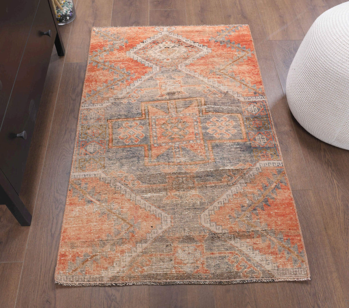 Vintage Oushak Red Rug
