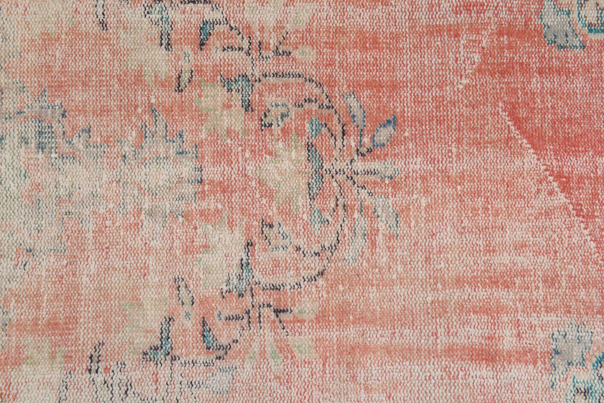 Antre için oryantal desenli el dokuma vintage kare halı – 113x119 cm