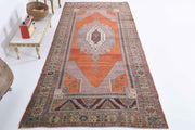 El yapımı vintage yolluk 122x335 cm oryantal desenli yün - detay görünümü