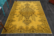 1970'lerden Anadolu kökenli oryantal desenli el dokuma vintage halı, 176x263 cm